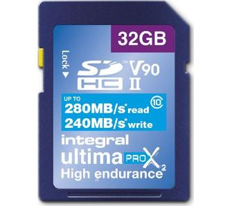 Карта памяти Integral UltimaPro X2 SDHC 32 GB Class 10 UHS-II V90 - 1