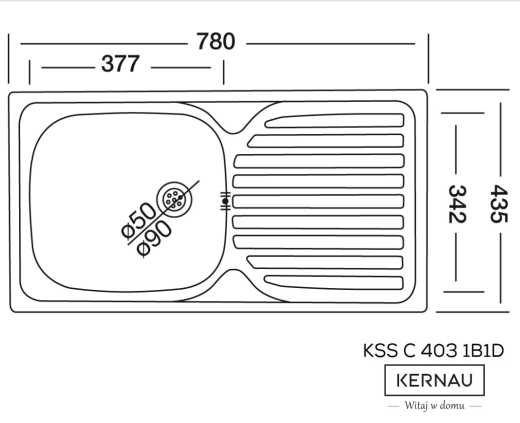 Кухонная мойка KERNAU KSSC 403 1B1D Smooth - 2