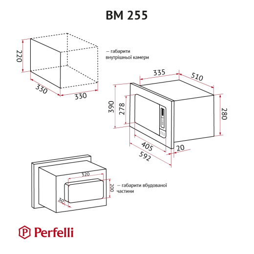 Встраиваемая микроволновая печь Perfelli BM 255 BIX - 15