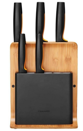 Набір ножів з бамбуковою підставкою Fiskars FF, 5 шт (1057552) - 3