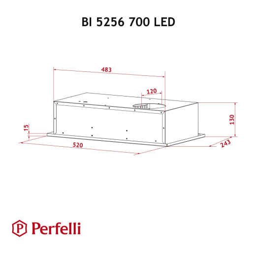 Повновбудована витяжка Perfelli BI 5256 WH 700 LED - 10