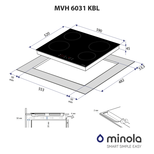 Варильна поверхня Minola MVH 6031 KBL - 8