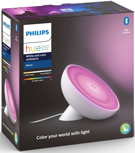Настольный светильник умный Philips Hue Bloom 2000K-6500K Color Bluetooth белый (929002375901) - 9