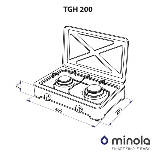 Настільна плита Minola TGH 200 WH - 6