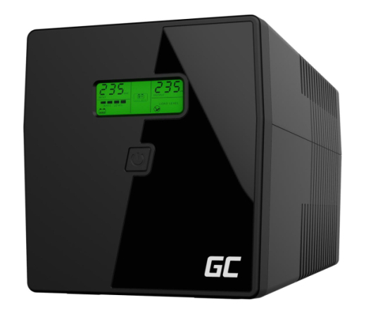 Лінійно-інтерактивне ДБЖ Green Cell UPS (1000VA/700W, 2x IEC, 2x Schuko, AVR, LCD) (UPS08) - 1