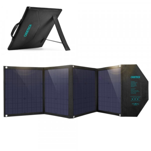 Сонячна панель для повербанка Choetech 80W (158x41см) 5V/2.4A USB + 5V/2.4A QC3.0 + USB-C PD3.0(30W) (SC007) - 2