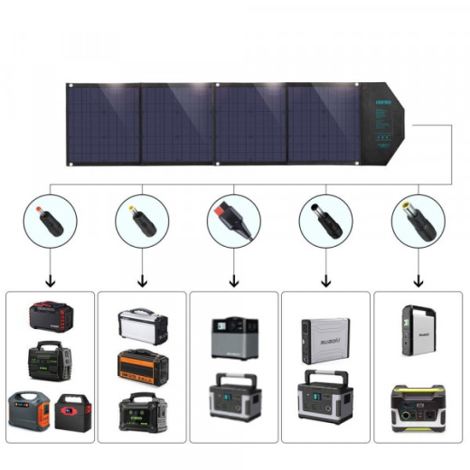 Сонячна панель для повербанка Choetech 80W (158x41см) 5V/2.4A USB + 5V/2.4A QC3.0 + USB-C PD3.0(30W) (SC007) - 4