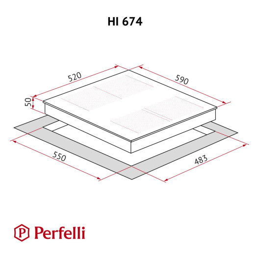 Варильна поверхня Perfelli HI 674 BL - 11