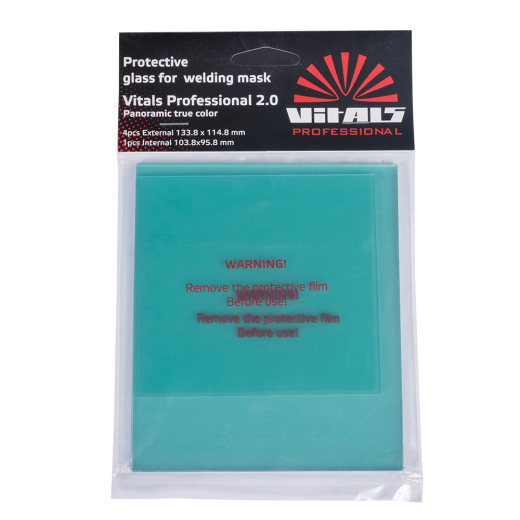 Комплект захисних стекол для маски зварника Vitals Professional 2.0 Panoramic true color (118728) - 2