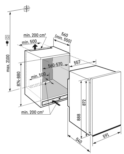 Встраиваемая холодильная камера Liebherr DRe3900 - 4