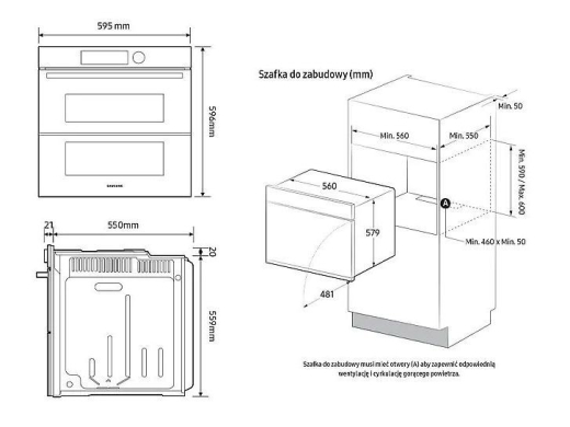Вбудована духова шафа Samsung NV7B41207AK - 4