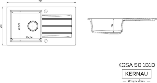 Кухонная мойка KERNAU KGSA 50 1B1D Grey Metallic - 6