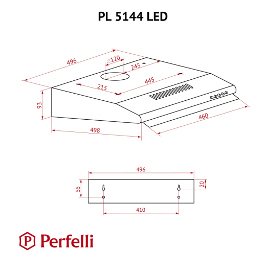 Витяжка плоска Perfelli PL 5144 Dark BR LED - 12