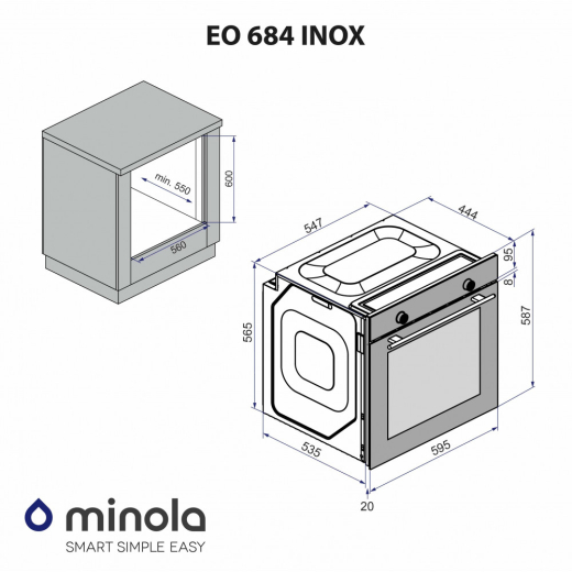 Духова шафа електрична Minola EO 684 INOX - 14