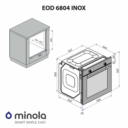 Духова шафа електрична Minola EOD 6804 INOX - 14