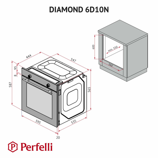 Духова шафа електрична Perfelli DIAMOND 6D10N INOX - 19