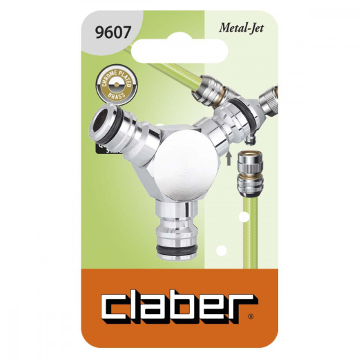 З'єднувач-трійник для шлангів Claber Metal-Jet 9607 - 2