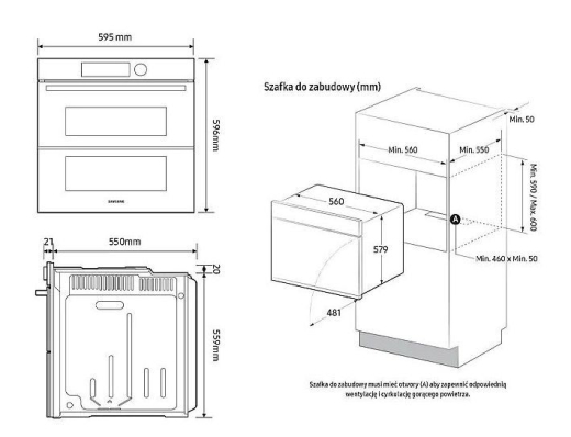 Встраиваемый духовой шкаф SAMSUNG NV7B4345VAK - 6