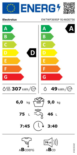 Прально-сушильна машина автоматична ELECTROLUX EW7WP369SP - 5