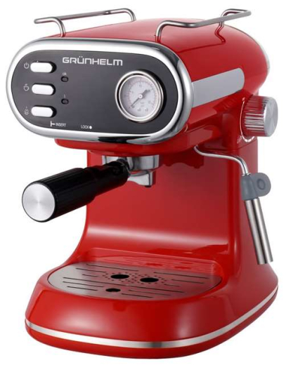 Рожковая кофеварка эспрессо Grunhelm GEC09 red - 2