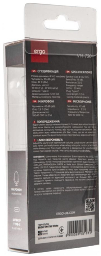 Навушники ERGO VM-730 Type-C Earphones Білий - 3