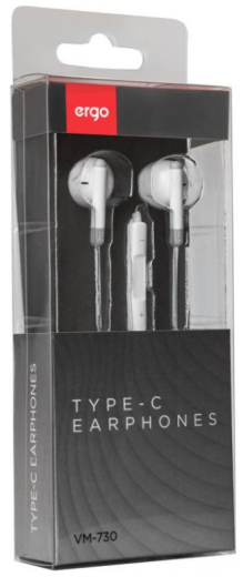 Навушники ERGO VM-730 Type-C Earphones Білий - 4