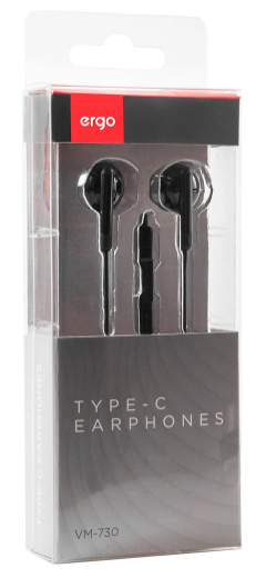 Навушники ERGO VM-730 Type-C Earphones Чорний - 2