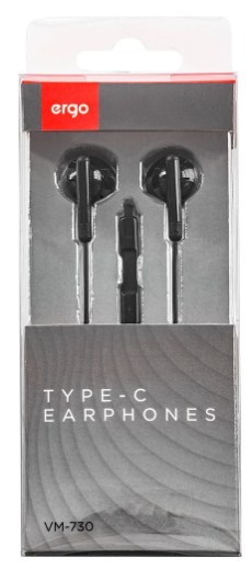Навушники ERGO VM-730 Type-C Earphones Чорний - 3