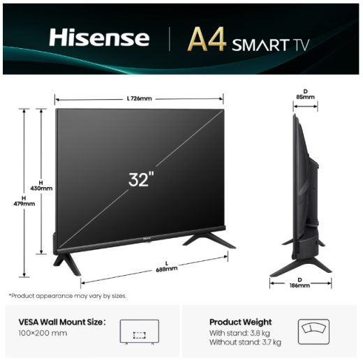 Телевізор Hisense 32A4Q - 4