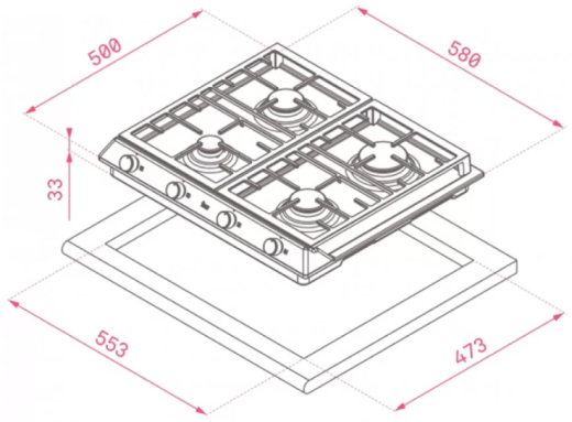 Газова варильна поверхня Teka EX 60.1 4G (40212205) - 2