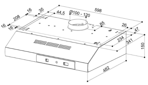 Вытяжка плоская Faber 741 BASE W A60 (300.0557.477) - 3