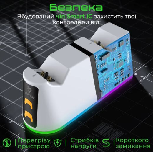 Зарядна станція для геймпада Vertux Duodock-PS5 - 3