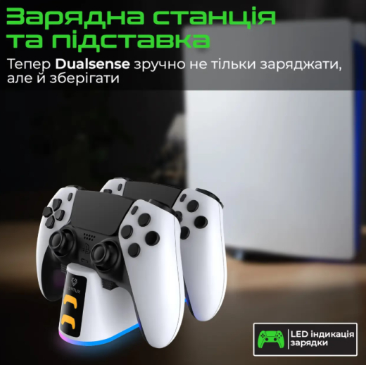 Зарядна станція для геймпада Vertux Duodock-PS5 - 7
