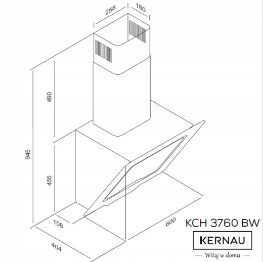 Витяжка Kernau KCH 3760 Bw - 2
