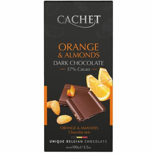 Шоколад черный  Cachet Orange & Almonds 100g какао 57% - 1