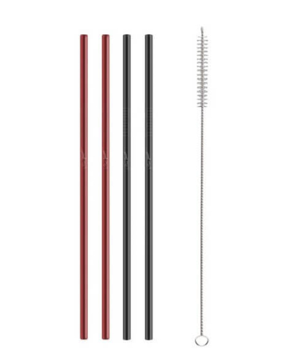 Металеві трубочки багаторазові червоно/чорні LAMART LT7054 - 1
