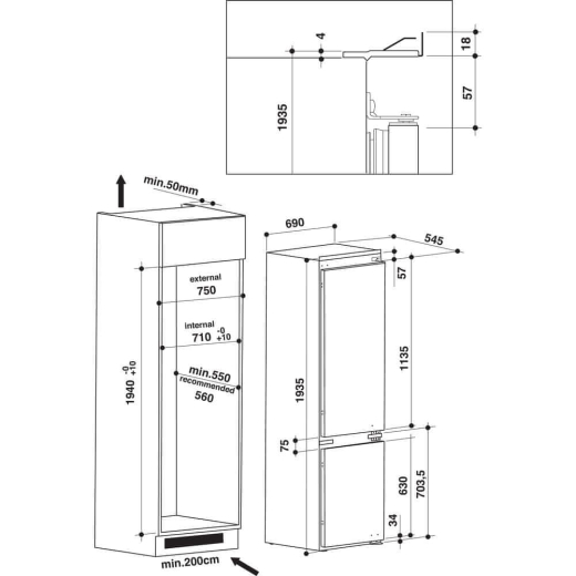 Встраиваемый холодильник с морозильной камерой Whirlpool SP40 802 EU 2 - 7