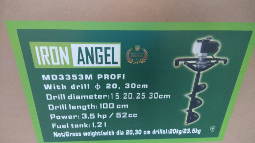 Мотобур Iron Angel MD3353 PROFI без бурів у комплекті (2001238) - 2
