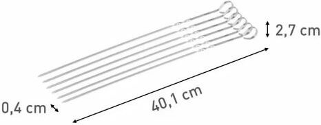 Набор шампуров Tefal сталь, серый, 6 шт (K185S734) - 2