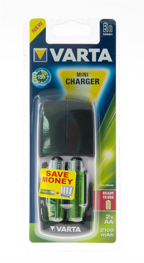 Зарядное устройство Varta Mini Charger + 2AA 2100 mAh NI-MH (57646101451) - 1