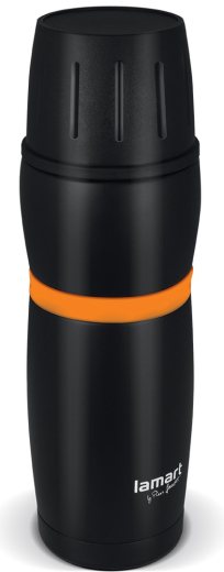 Термос 8x25.5см (0.48л) Lamart LT4054 черный, полоска оранж - 1
