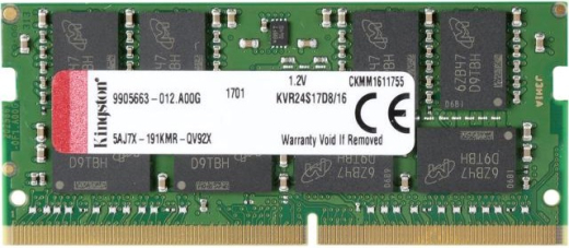 Память Kingston 16 GB SO-DIMM DDR4 2400 MHz (KVR24S17D8/16) - 1