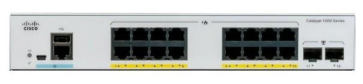 Комутатор Cisco Catalyst 1000 16port GE, POE, 2x1G SFP (C1000-16P-2G-L) - 1