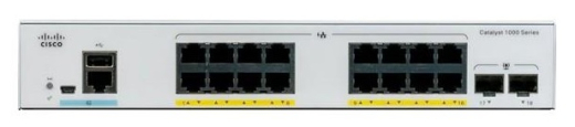 Комутатор Cisco Catalyst 1000 16port GE, Ext PS, 2x1G SFP (C1000-16T-E-2G-L) - 1