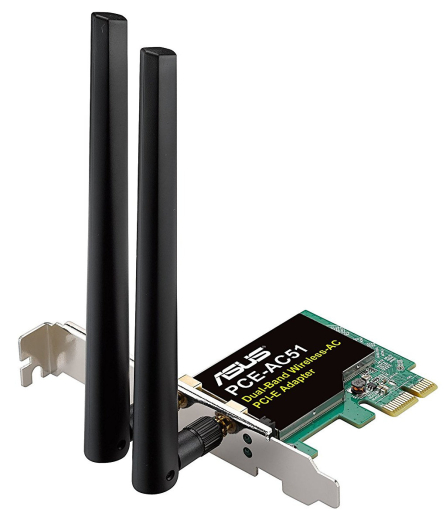 WiFi-адаптер ASUS PCE-AC51  802.11ac, 2.4/5 ГГц, AC750,  PCI Express - 1