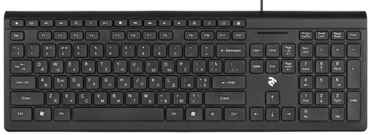 Клавиатура 2E KM1020 Slim USB Black (2E-KM1020UB) - 1