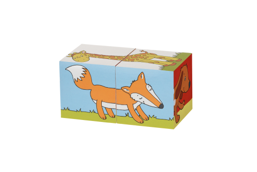 Кубики деревянные goki Животные 57725G - 2