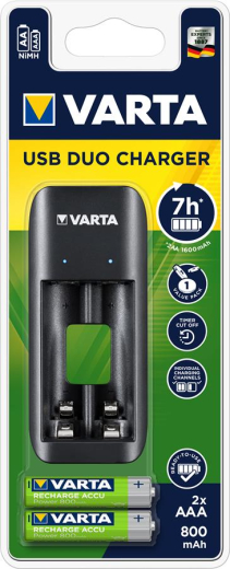 Зарядний пристрій VARTA Value USB Duo Charger+2xAAA 800mAh - 1