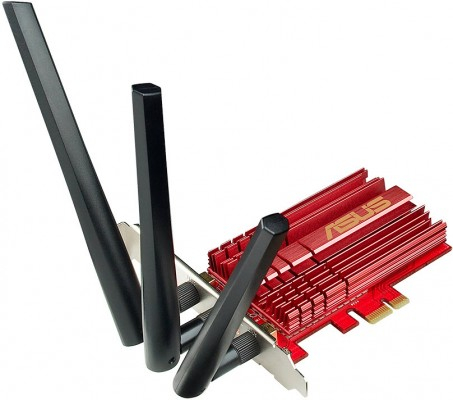 WiFi-адаптер ASUS PCE-AC68 802.11ac, 2.4/5 ГГц, AC1900,  PCI Express - 1