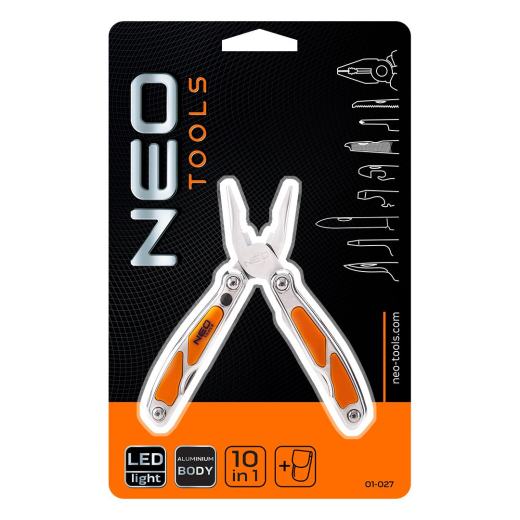 Neo Tools 01-027 Мультiтул, mini, 10 елементiв, с LED - 4